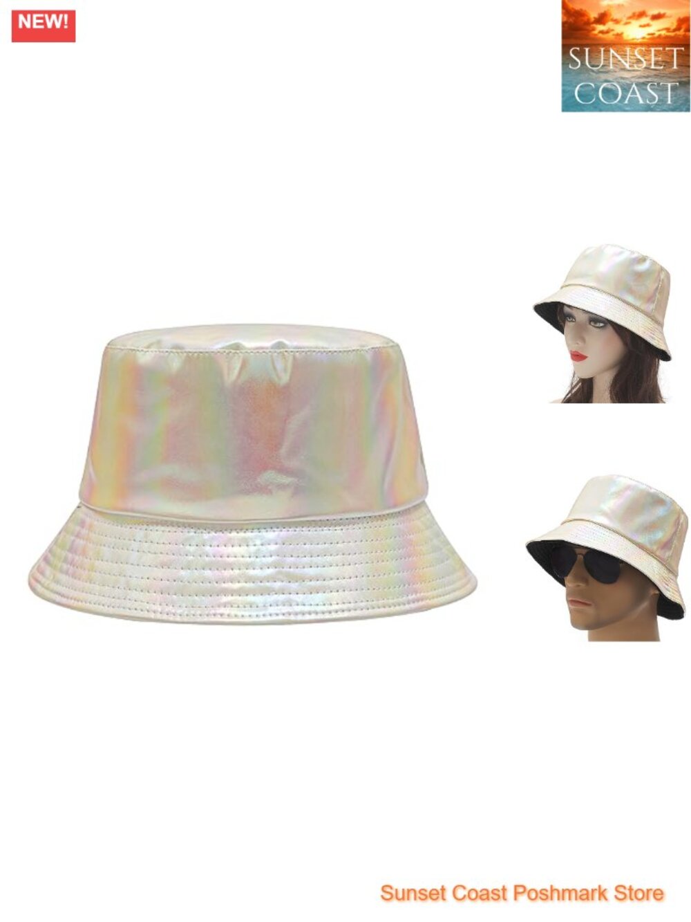 PU Leather Bucket Hat Waterproof Fishing Rain Hat